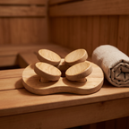 Adjustable Wooden Sauna Headrest, lifestyle photo