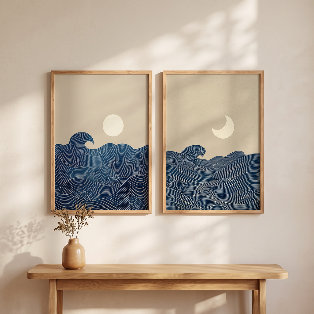 Wabi-Sabi Prints Set of 2, wall art, lifestyle photo