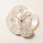 Moon wall clock on an irregular stone slab, product photo