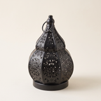 Black pierced iron gourd lantern, product photo