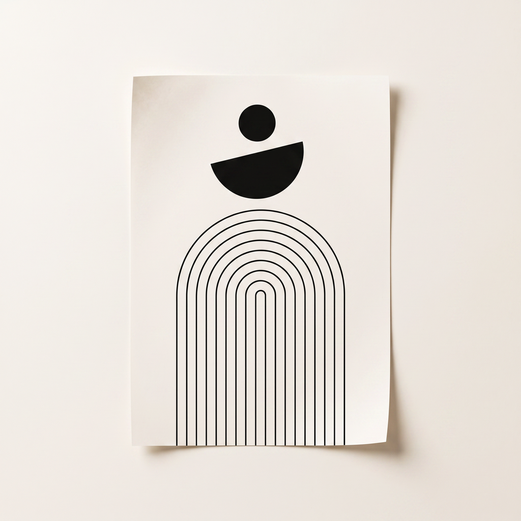 Unframed boho arch print laid flat, product photo