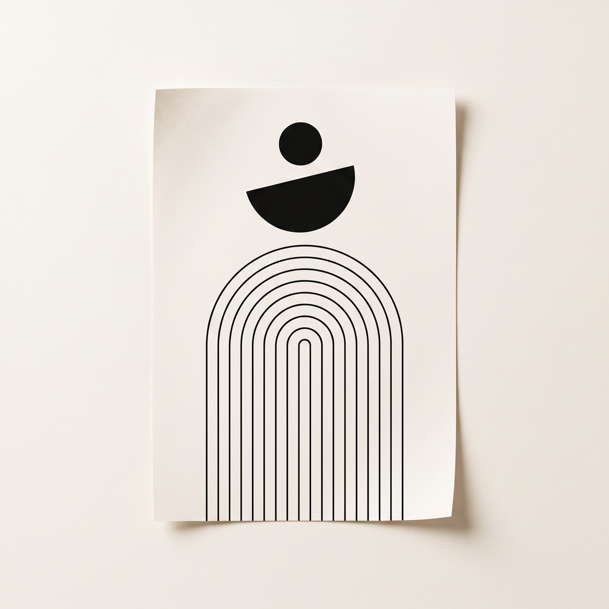 Unframed boho arch print laid flat, product photo