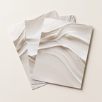 Three unframed soft wave prints fanned out, product photo