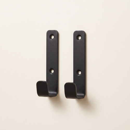 Black Metal Wall Hooks Set of 2, product photo