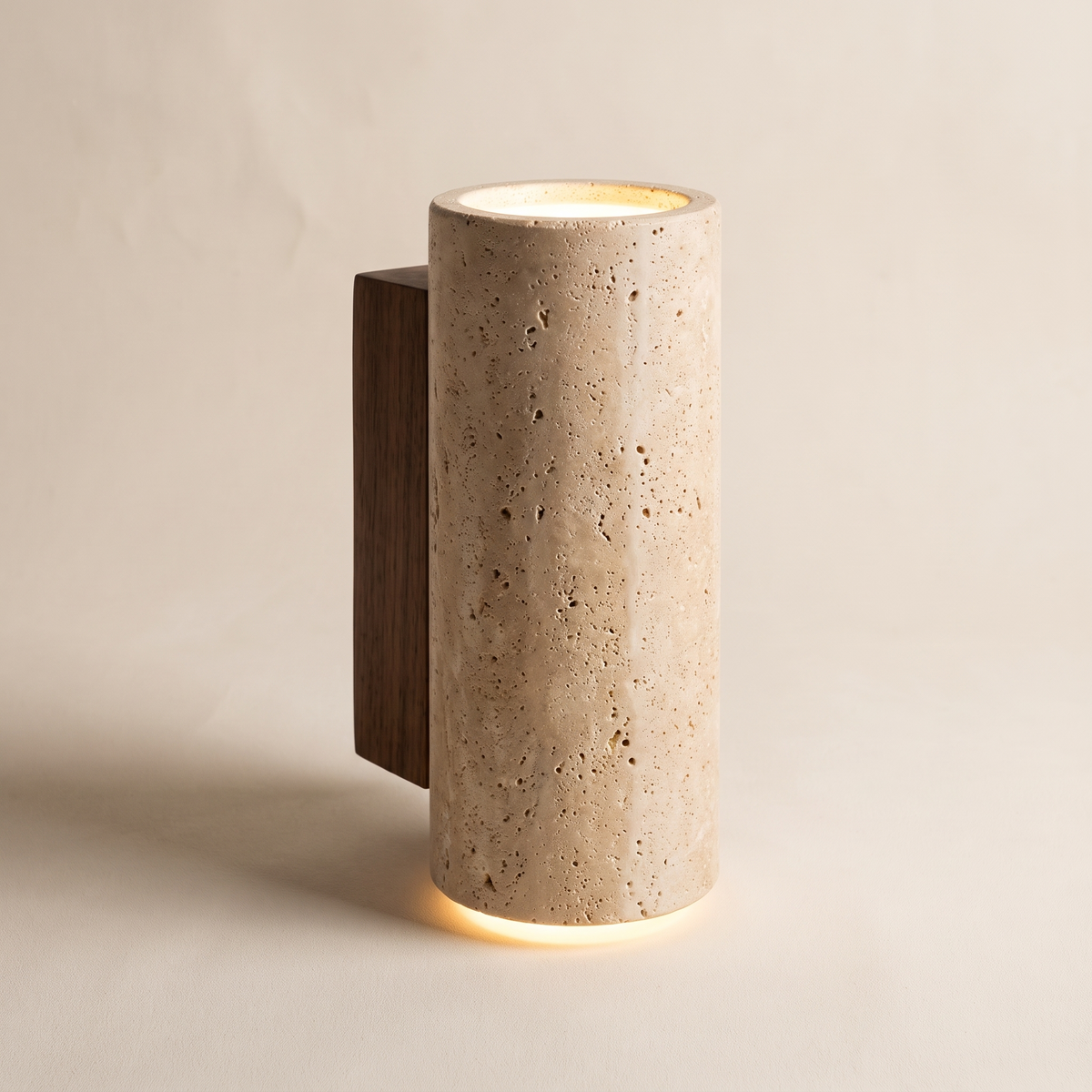 Travertine wall lamp, product photo