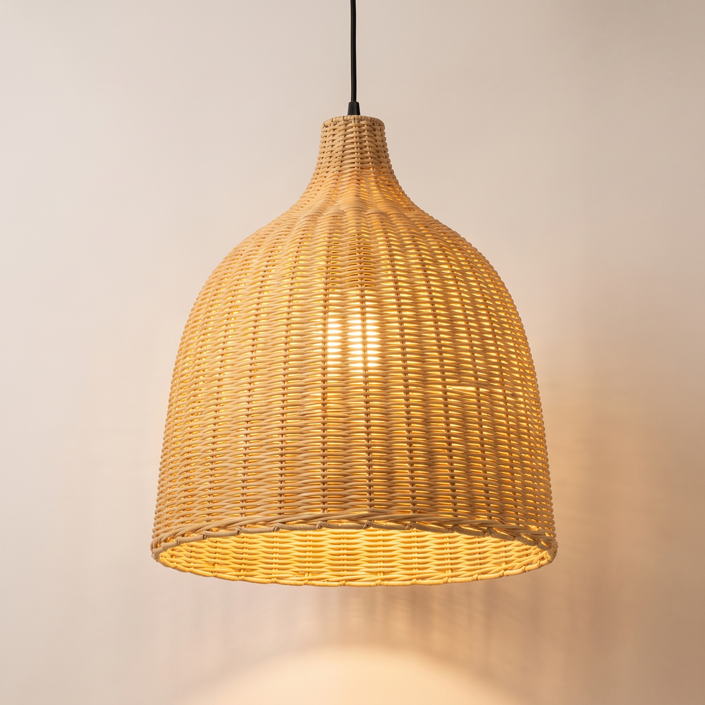 Woven Rattan Pendant Light, Handmade Bamboo Ceiling Lamp for Dining Room, Kitchen and Cafe, Small to Extra Large