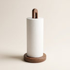 Standing wooden paper towel holder, product photo