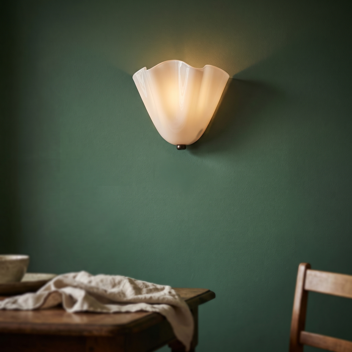 Colored Shell Glass Wall Sconce, lifestyle photo