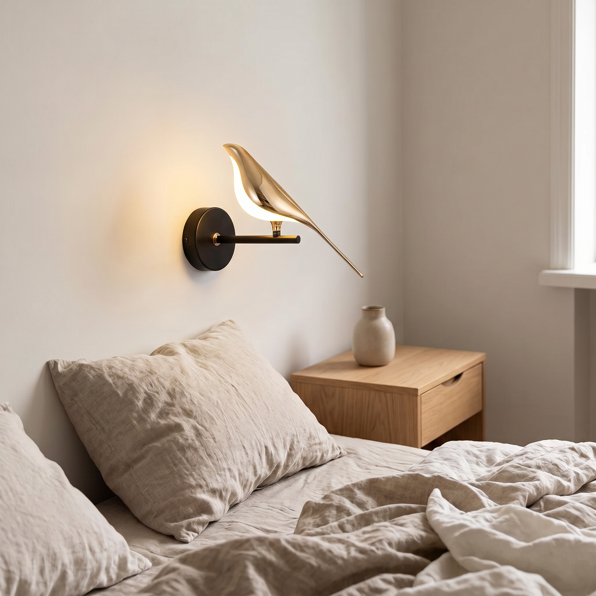 Golden Bird LED Wall Light, lifestyle photo