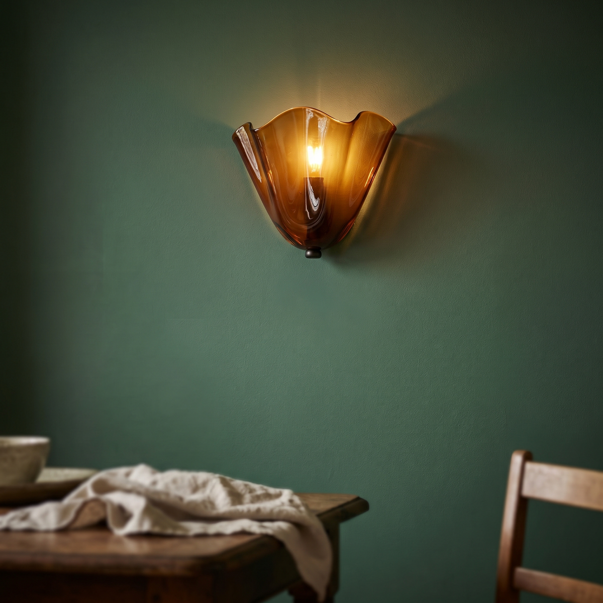Colored Shell Glass Wall Sconce, lifestyle photo