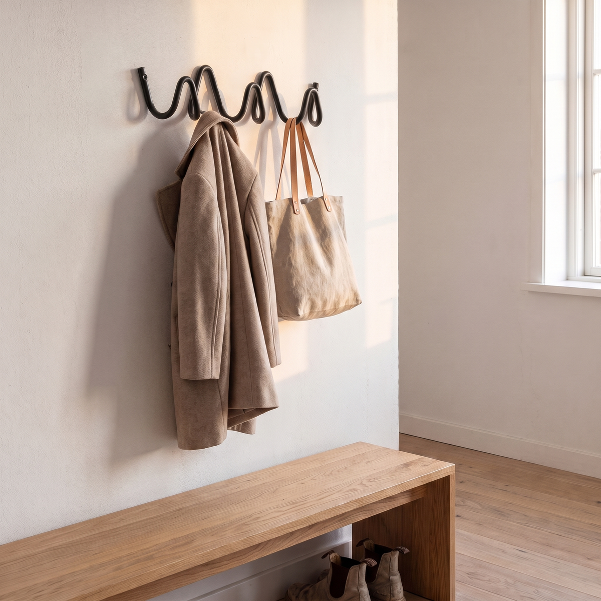 Wave Wall Coat Rack, lifestyle photo