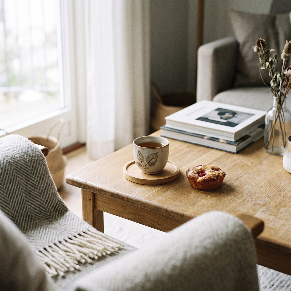Solid Wood Dessert Plate, lifestyle photo