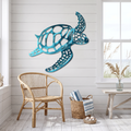Sea Turtle Metal Wall Art, lifestyle photo