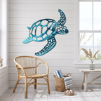 Sea Turtle Metal Wall Art, lifestyle photo