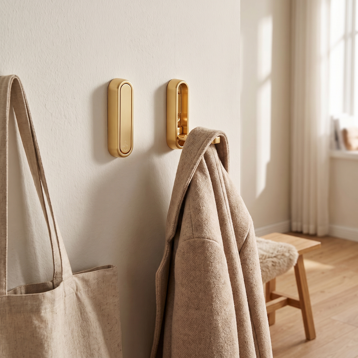 Folding Wall Hooks Set of 2, lifestyle photo