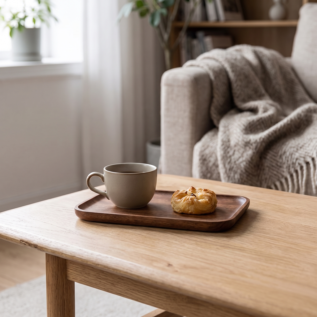 Oval Wooden Serving Platter, lifestyle photo
