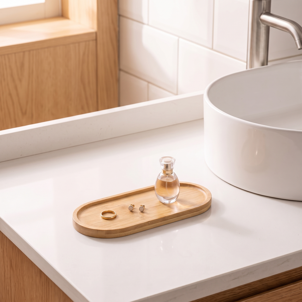 Bamboo Vanity Tray, lifestyle photo