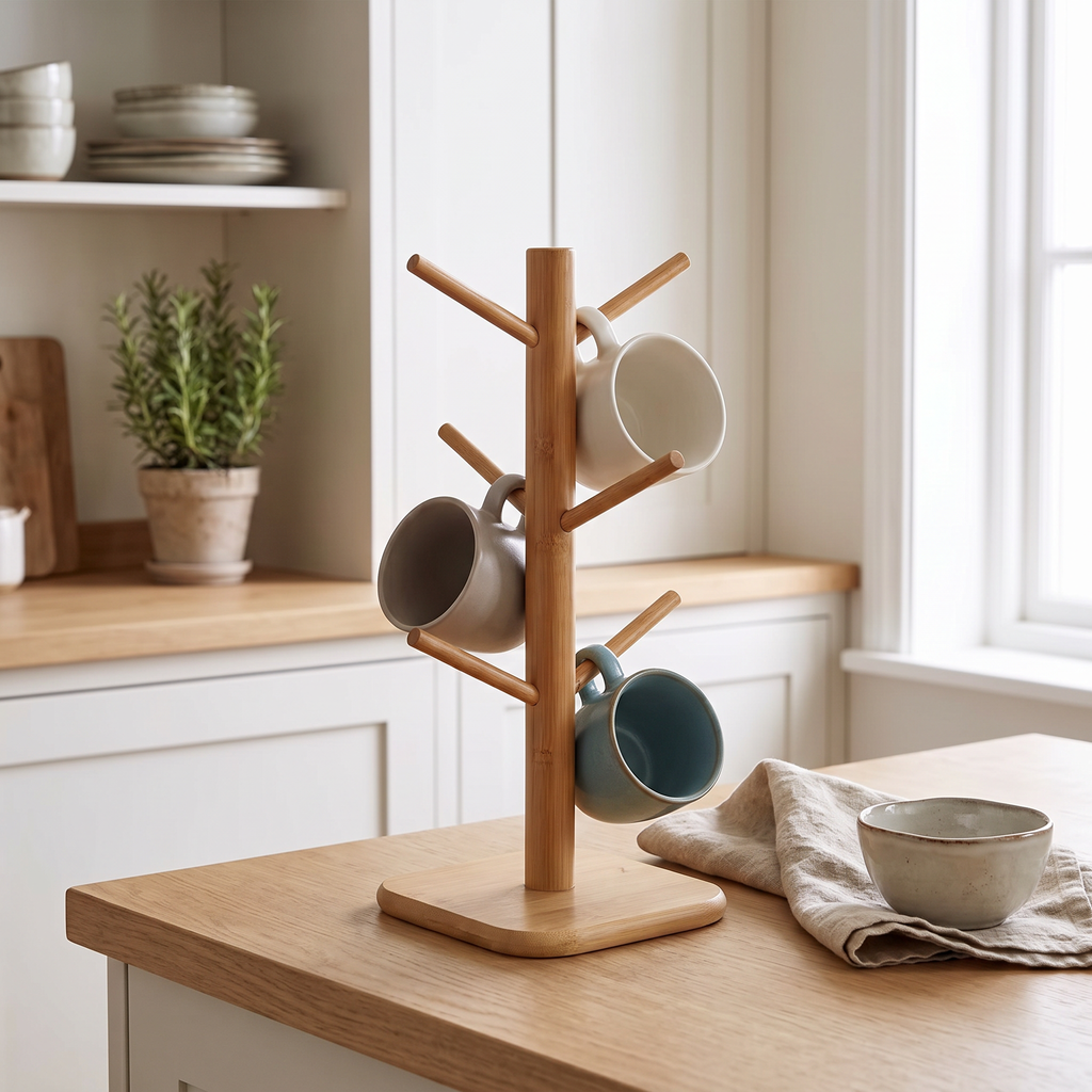 Bamboo Mug Tree, lifestyle photo