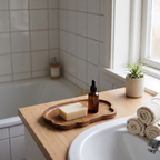 Acacia Wood Sink Tray, lifestyle photo