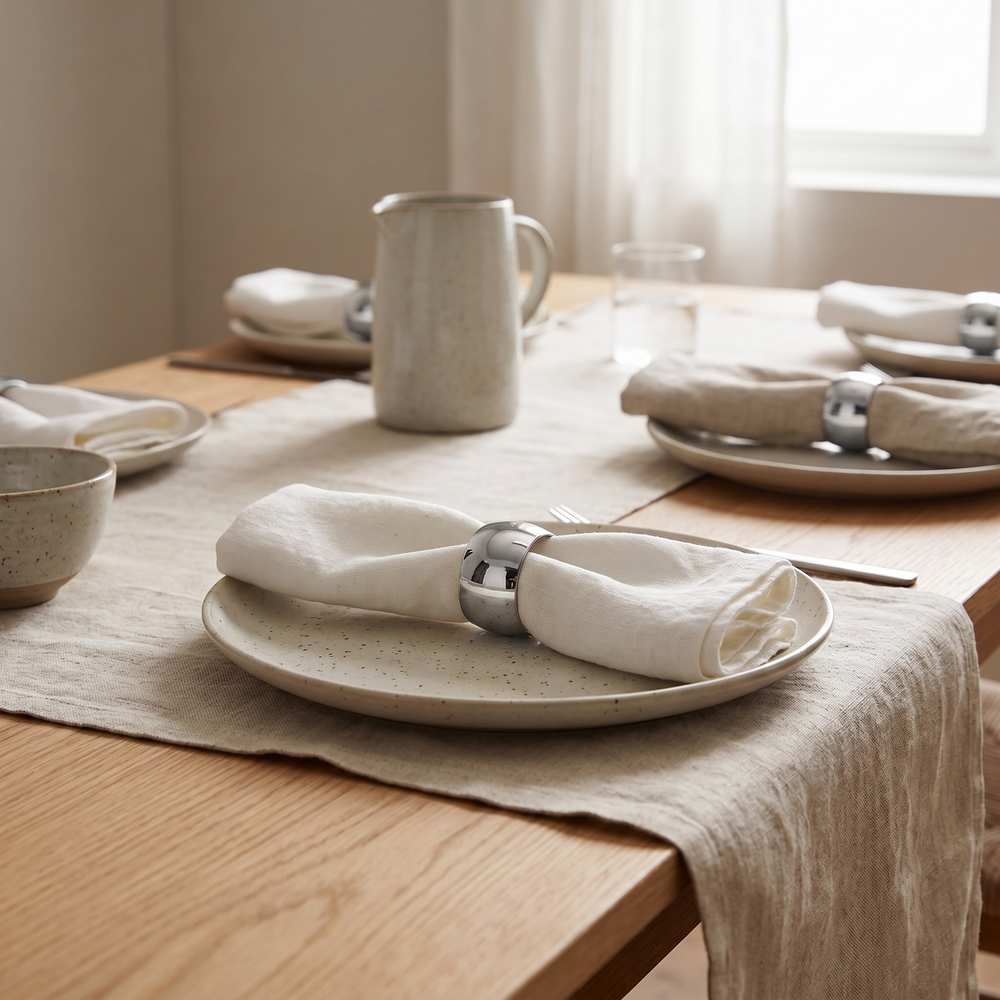 Metal Napkin Rings, Modern Serviette Holders for Dining Table, Dinner Parties and Hotel Table Settings, Gold or Silver