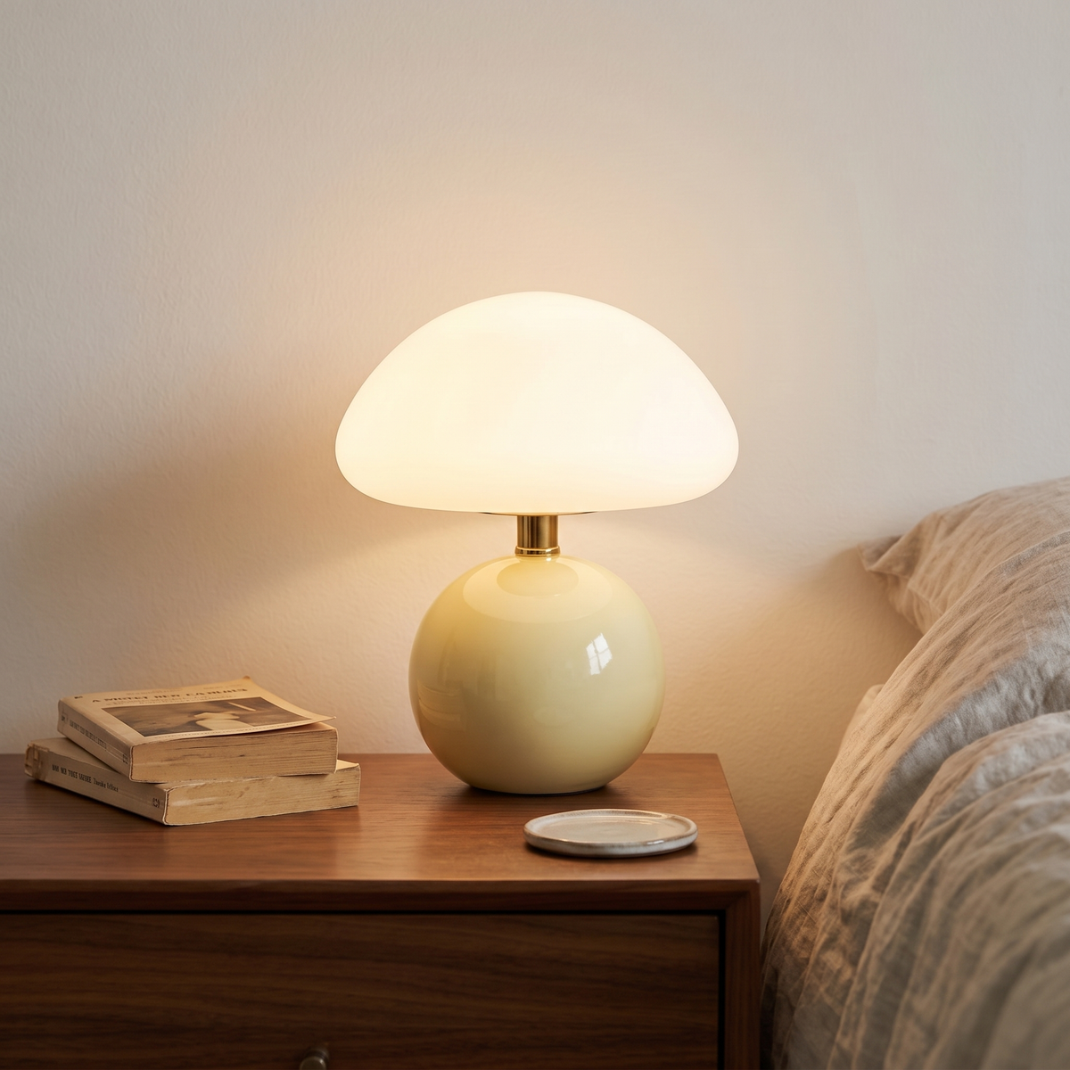 Ceramic Mushroom Table Lamp, lifestyle photo