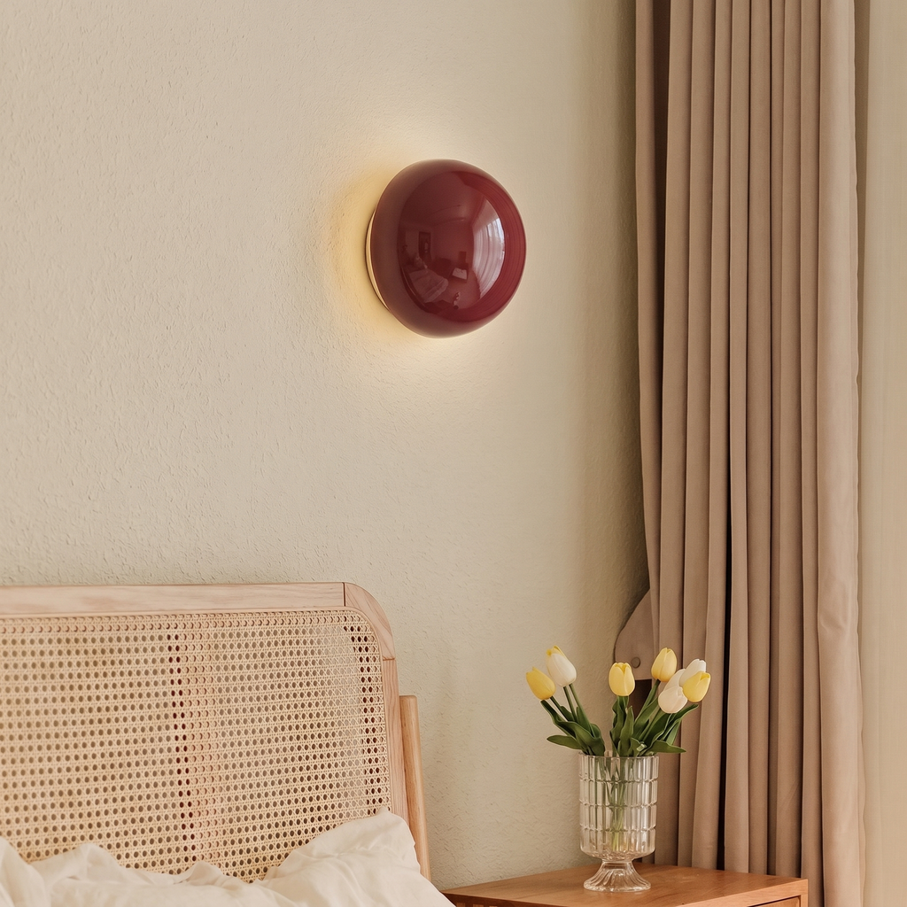Round Cream Wall Lamp, lifestyle photo