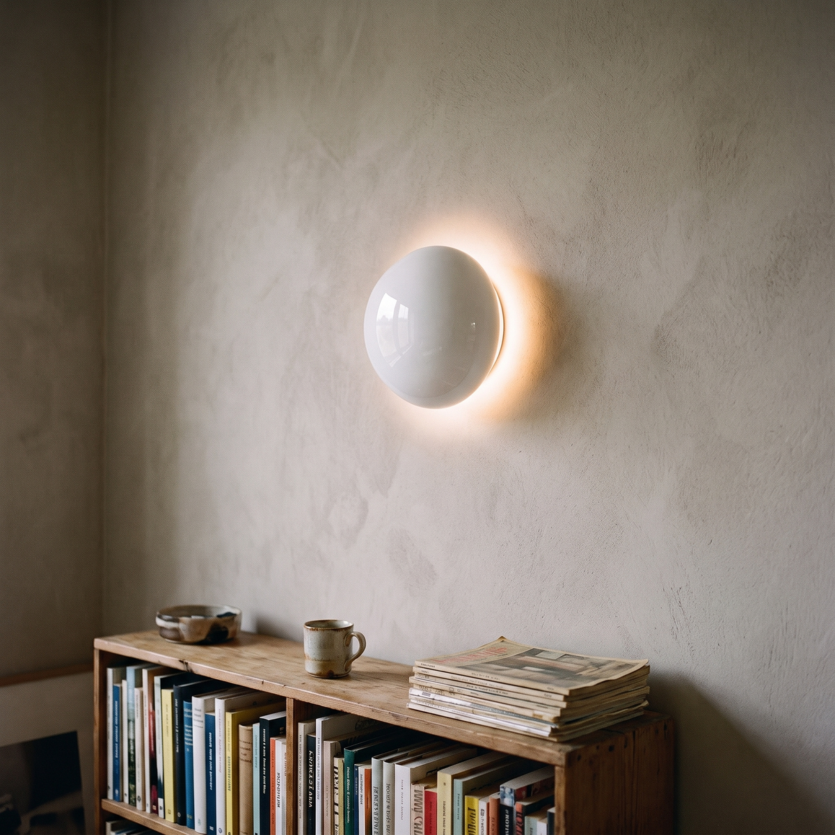 Glossy Sphere Wall Lamp, lifestyle photo