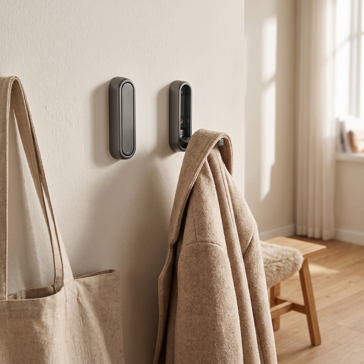 Folding Wall Hooks Set of 2, lifestyle photo