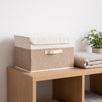 Foldable Linen Storage Box with Lid, lifestyle photo