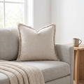 Fringed Linen Pillow Cover, lifestyle photo