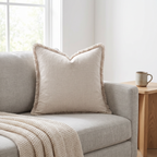 Fringed Linen Pillow Cover, lifestyle photo