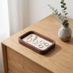 Walnut-Tone Wooden Jewelry Tray, lifestyle photo