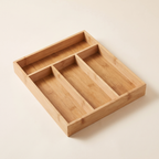 Bamboo cutlery drawer organizer, product photo