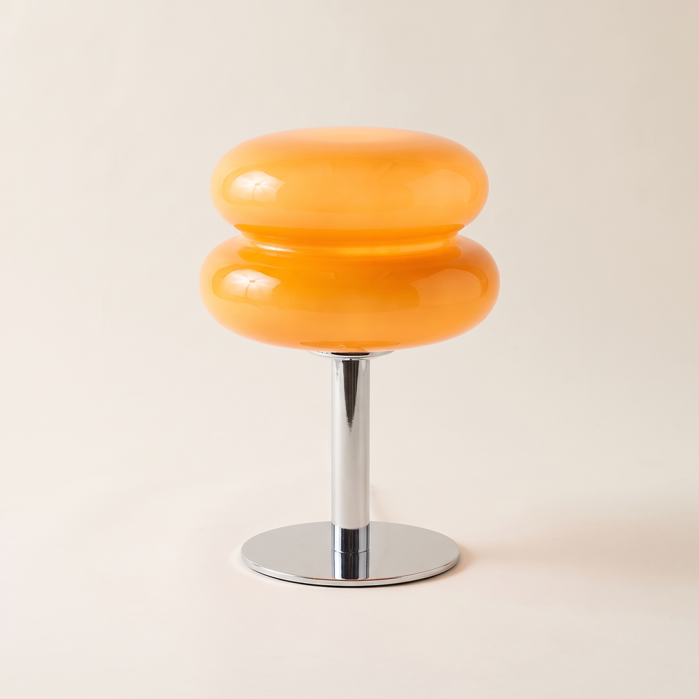 Macaron Glass Table Lamp, USB Warm-to-Cool Night Light for Bedrooms, Restaurants and Cafés, Bulk Orders, Orange, White or Cream