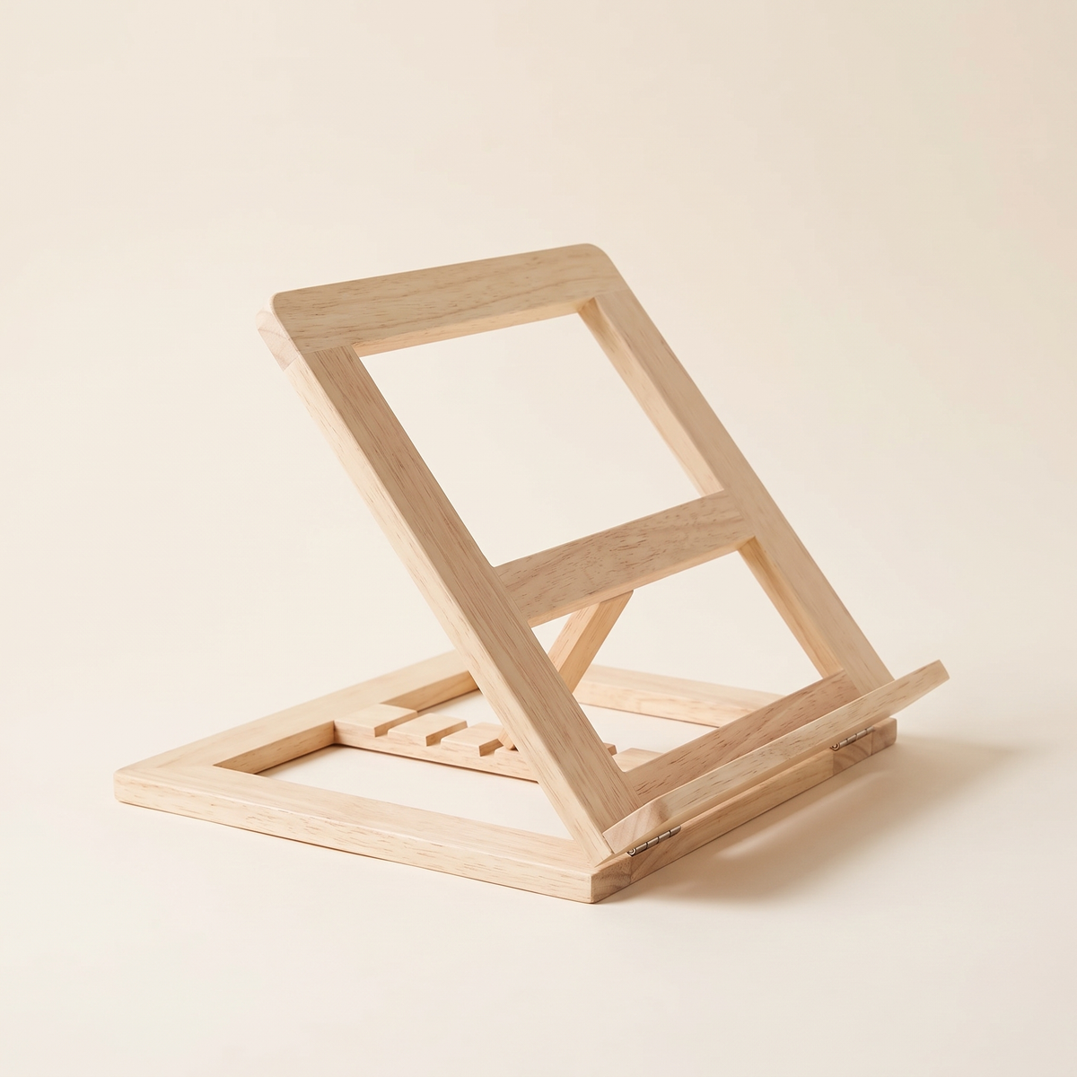 Foldable wooden reading stand, product photo