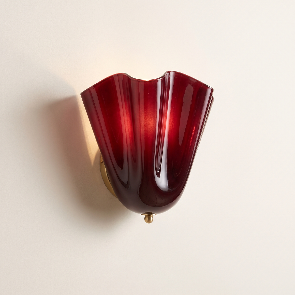Colored shell glass wall sconce, product photo