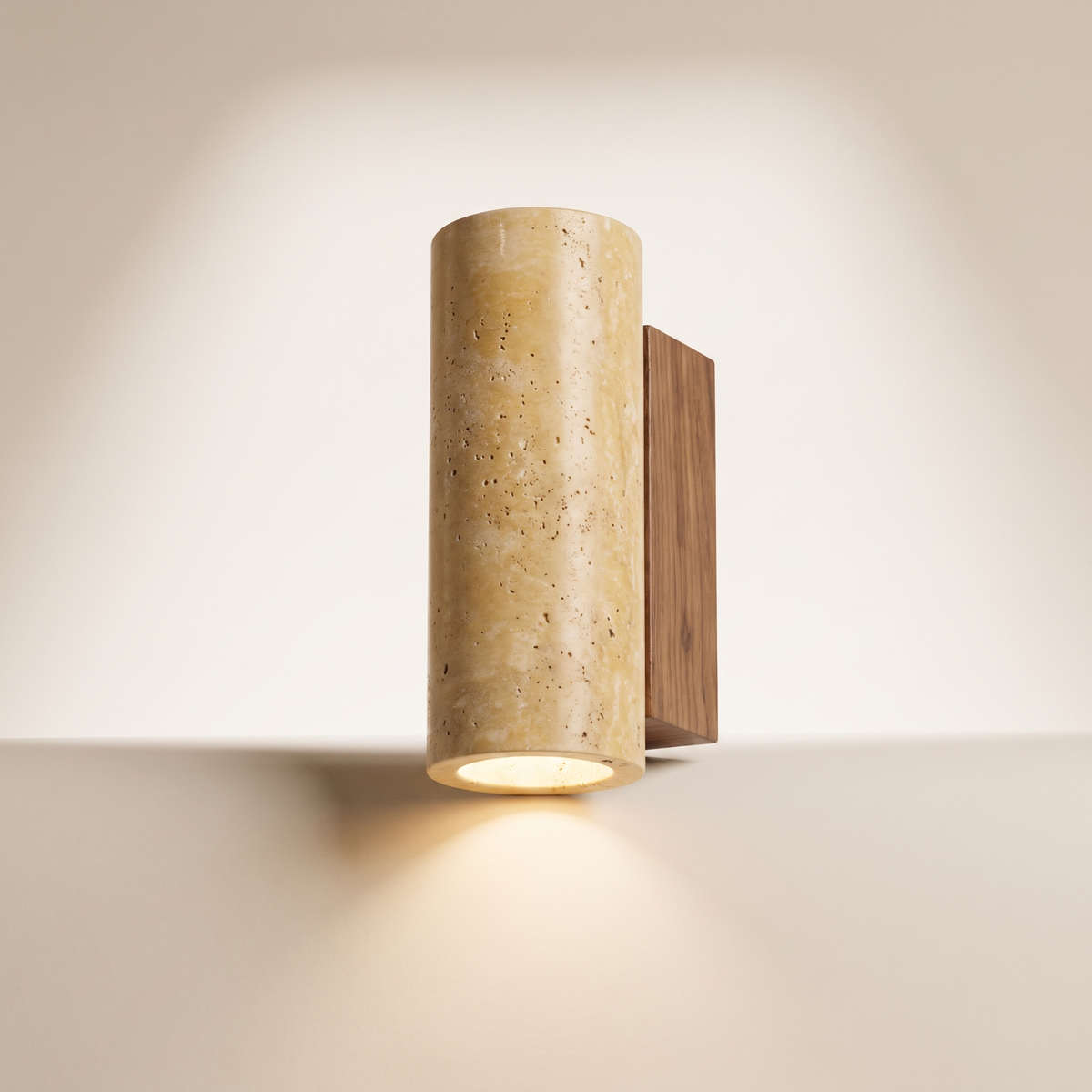 Yellow marble wall sconce, product photo