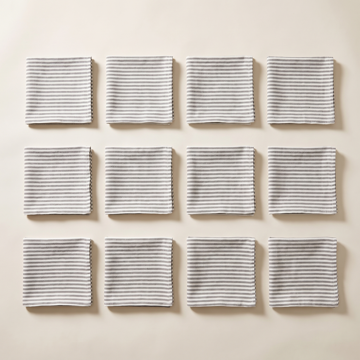 Striped linen cotton napkins set of 12, product photo