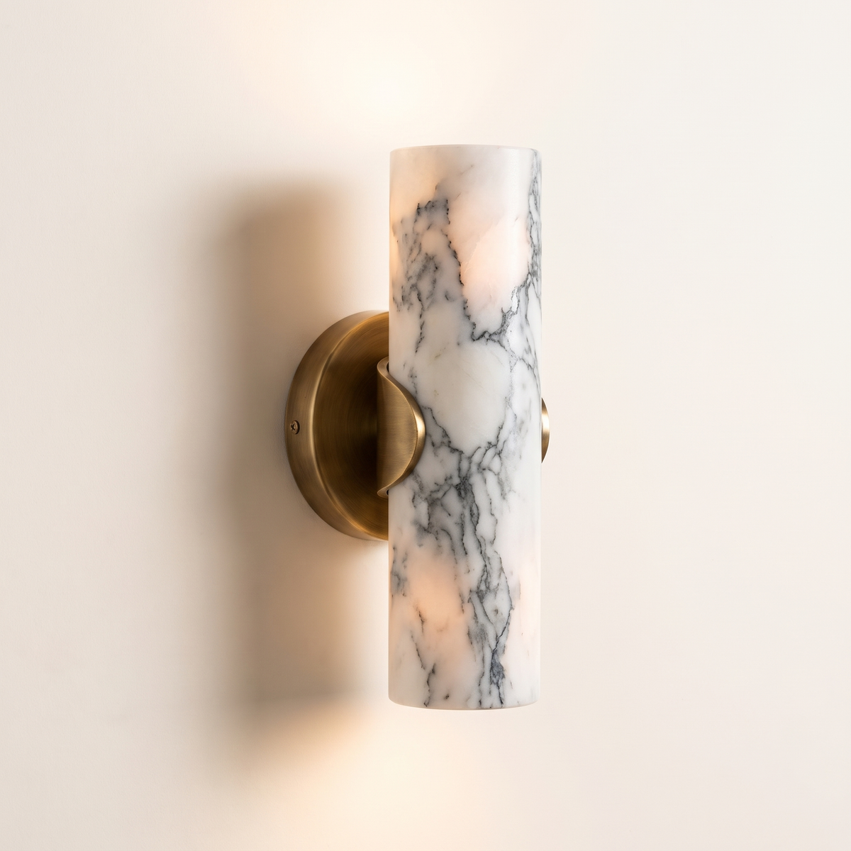 Marble slab wall sconce, product photo