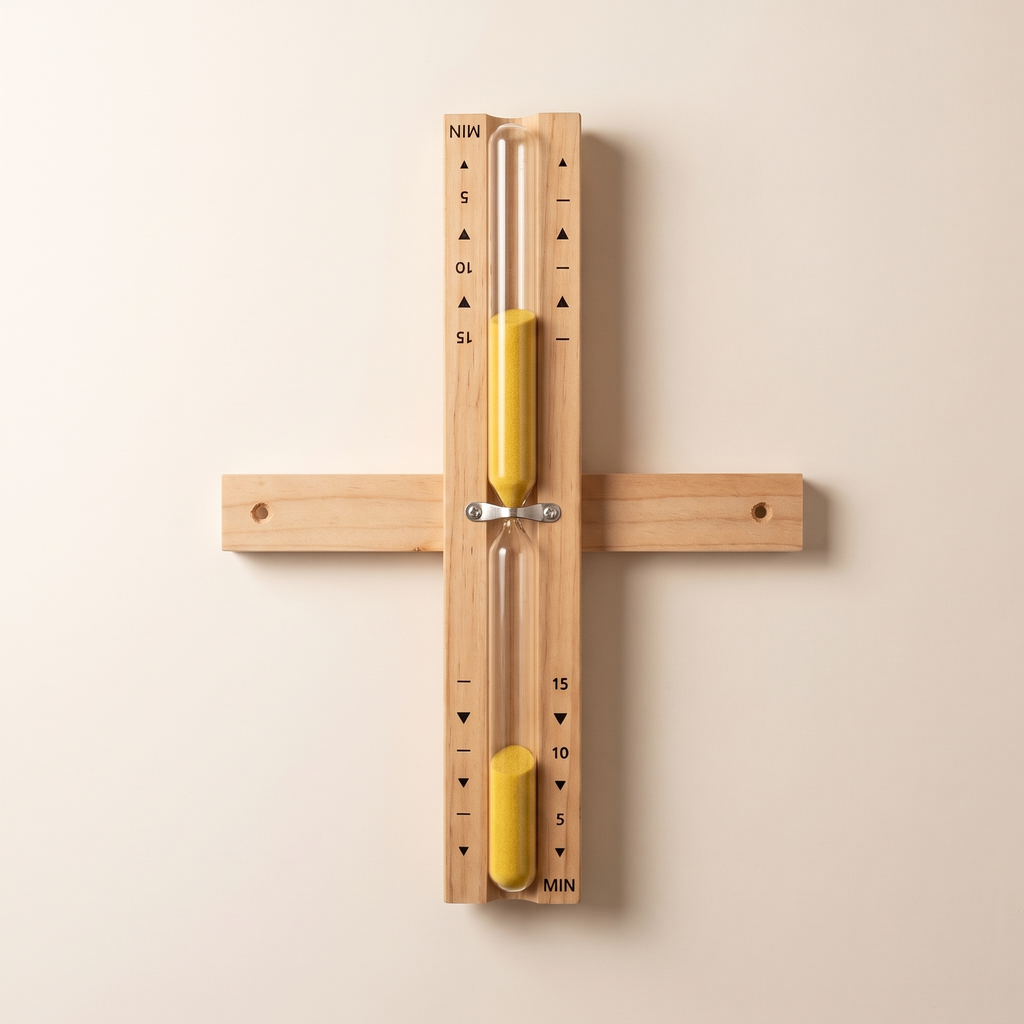 Wooden sauna sand timer, product photo