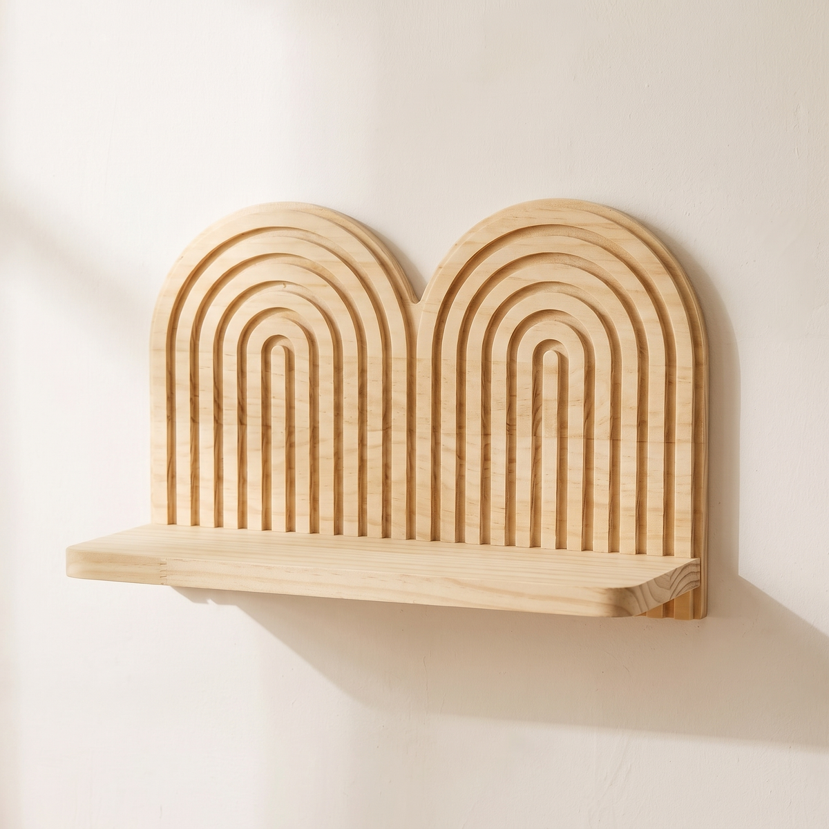 Boho arched wall shelf, product photo
