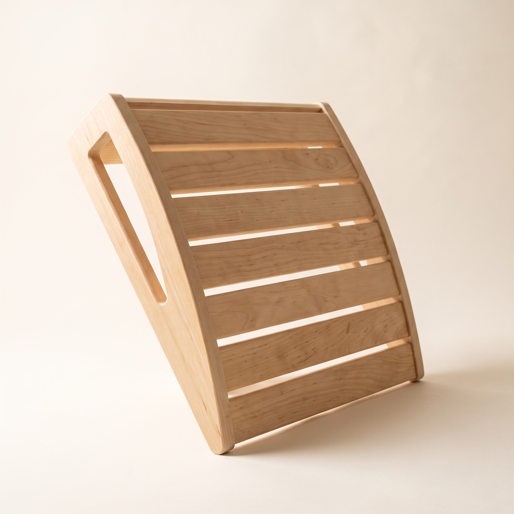 Slatted wooden sauna backrest, product photo
