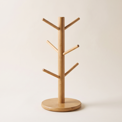 Bamboo mug tree, product photo