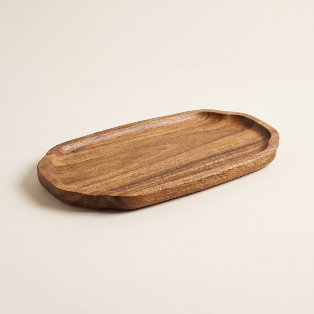 Acacia wood sink tray, product photo