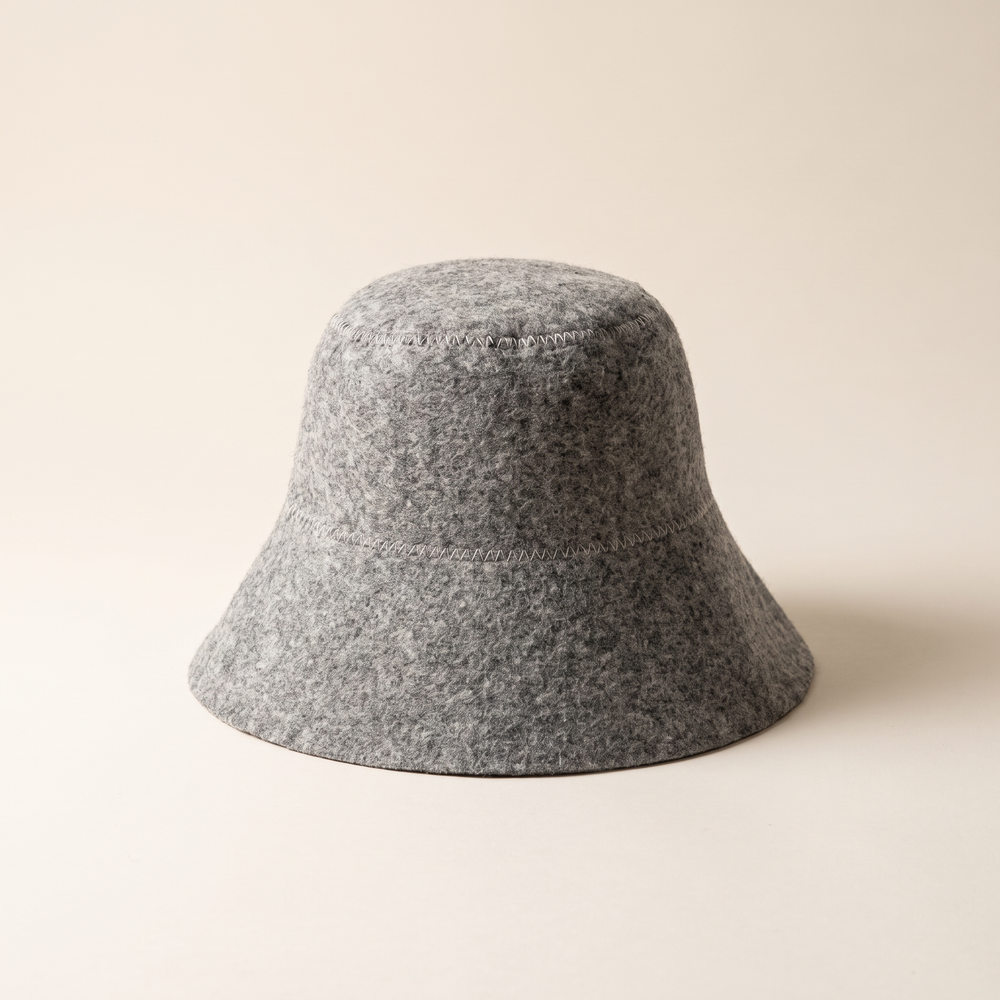 Thick Wool Felt Sauna Hat, Heat-Protective Cap for Sauna and Bath, One Size, Grey