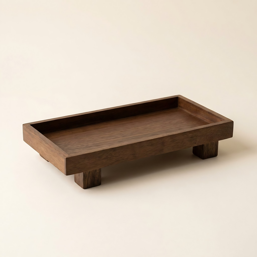 Japanese wooden tea tray, product photo