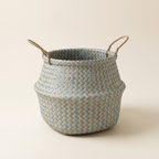 Boho striped wicker basket, product photo