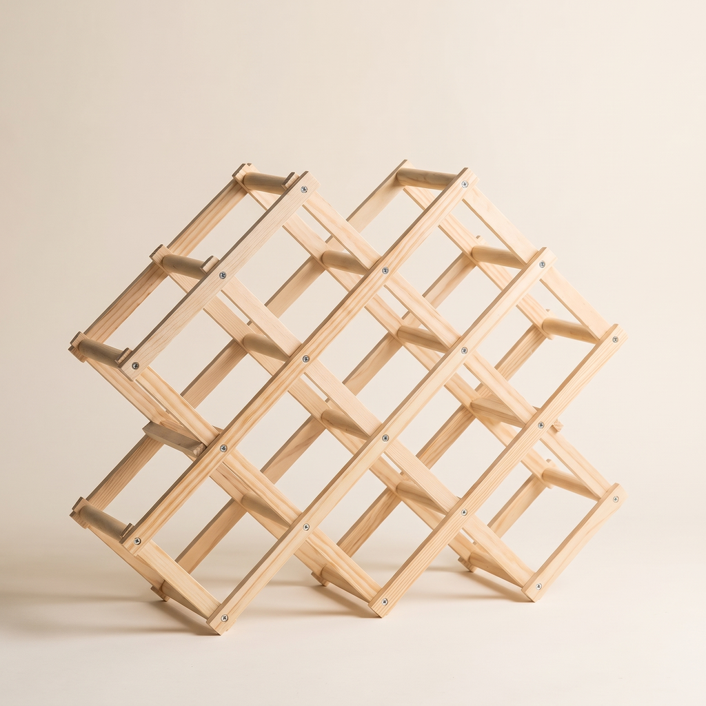 Stackable wooden wine rack, product photo