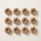 Braided jute napkin rings set of 12, product photo
