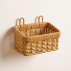 Wall hanging wicker basket, product photo